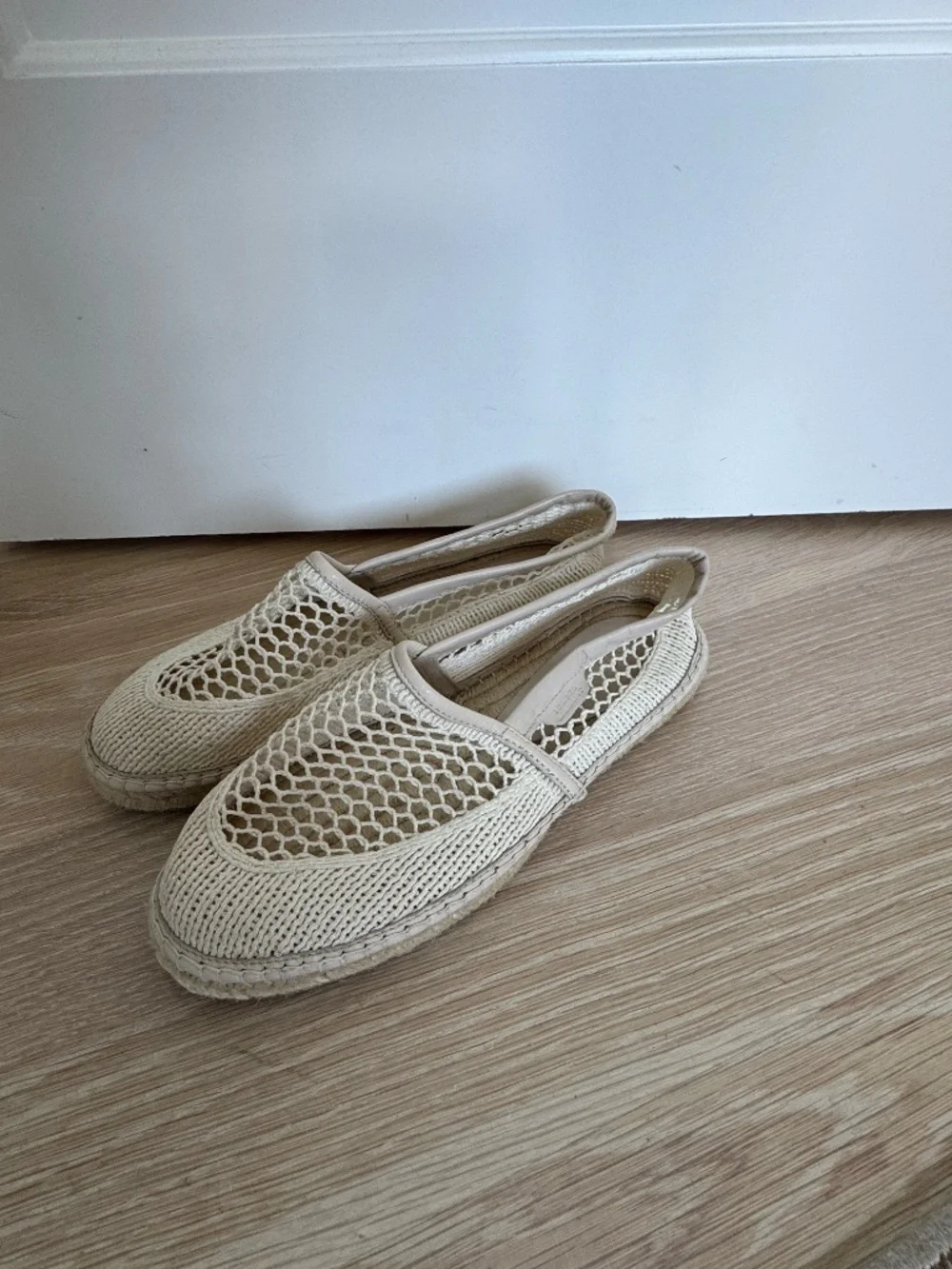 Isabel Marant Cream Crochet Mesh Espadrille Flats Size 38
